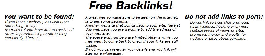Free backlinks